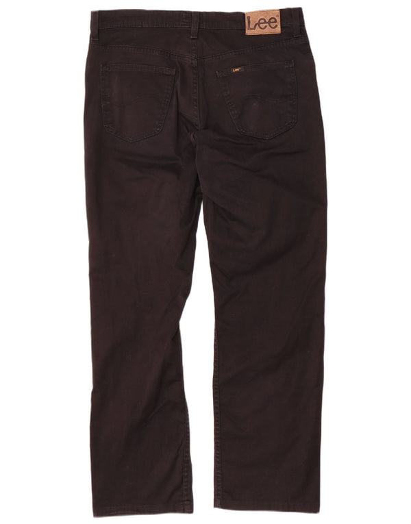 Lee Mens Brooklyn Straight Casual Trousers W36 L31 Black Cotton