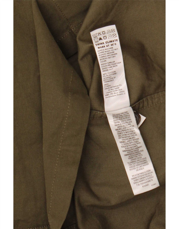 Marks & Spencer Mens Overshirt Shirt Small Khaki Cotton