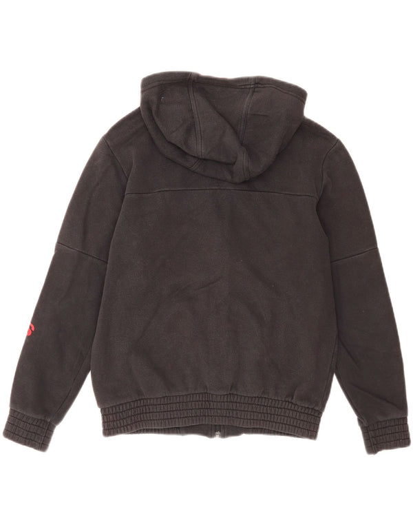 Adidas Girls Graphic Zip Hoodie Sweater 11-12 Years Black Cotton