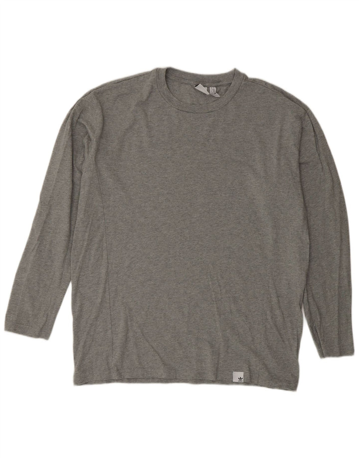 Adidas Mens Top Long Sleeve Medium Grey Cotton