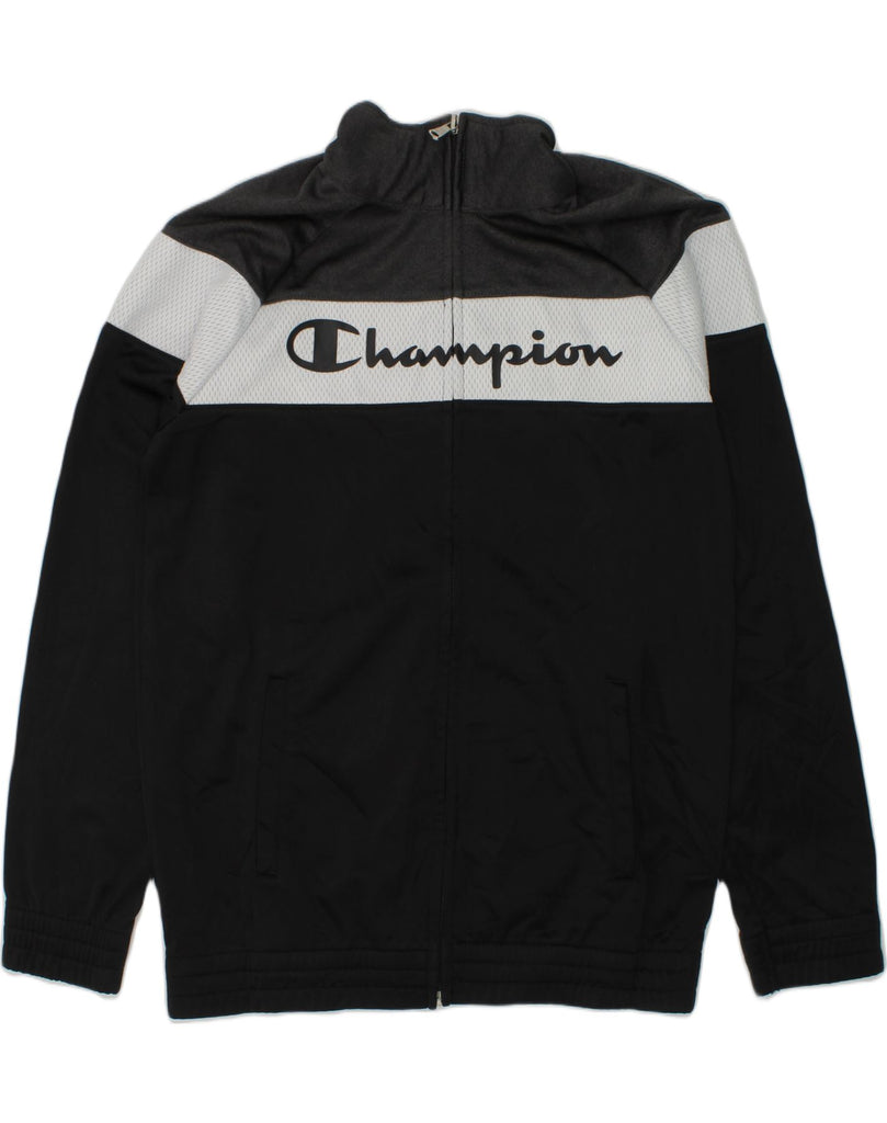 CHAMPION Boys Graphic Tracksuit Top Jacket 11-12 Years Large  Black | Vintage Champion | Thrift | Second-Hand Champion | Used Clothing | Messina Hembry 