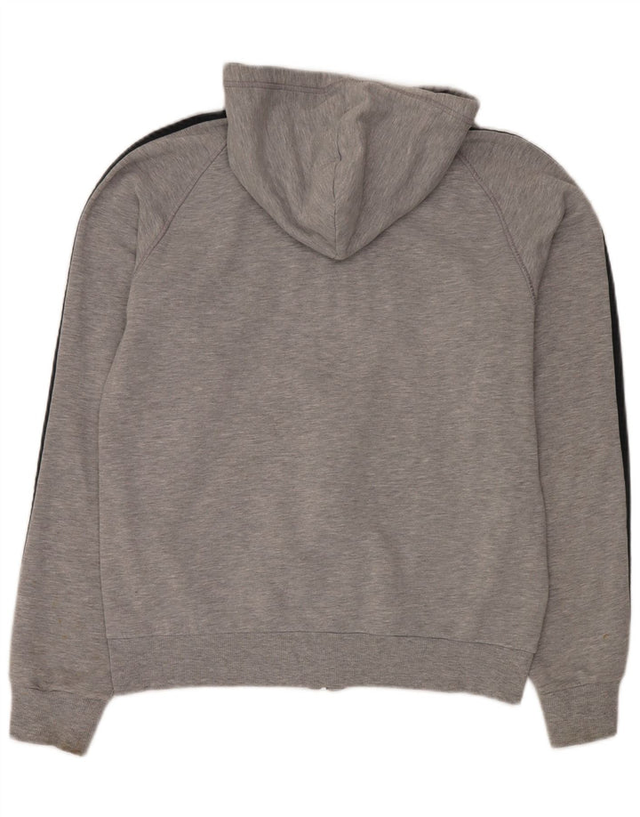 Adidas Mens Zip Hoodie Sweater Large Grey Flecked Cotton