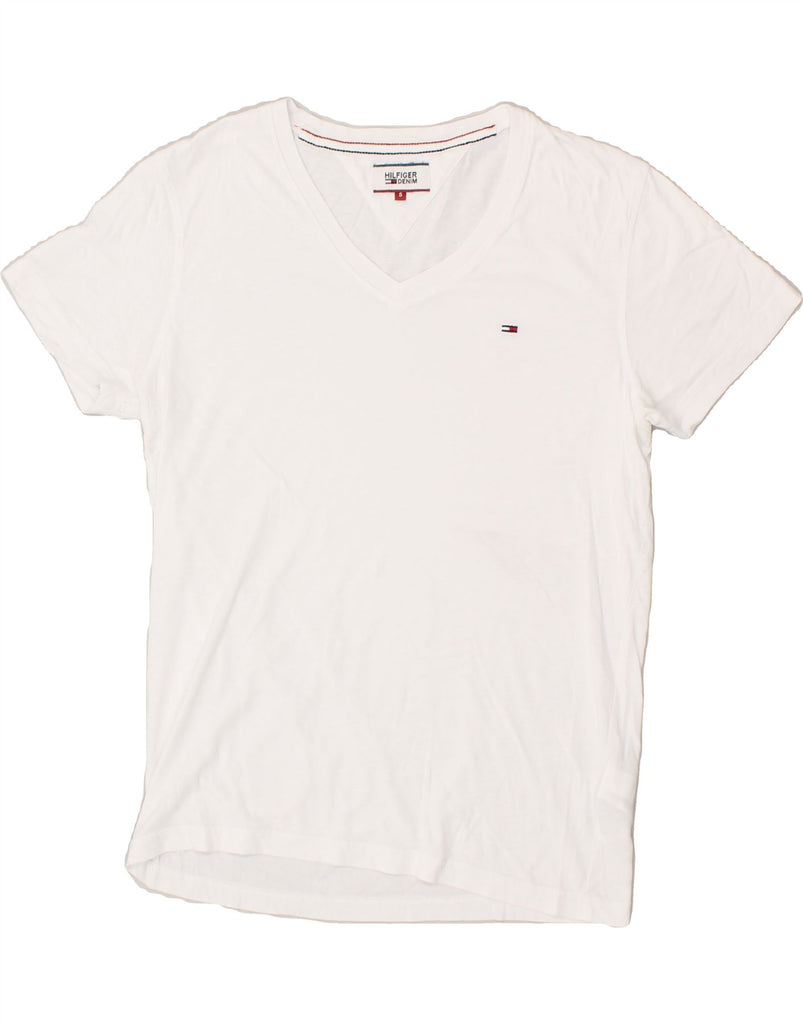 TOMMY HILFIGER Mens T-Shirt Top Small White Cotton Vintage Tommy Hilfiger and Second-Hand Tommy Hilfiger from Messina Hembry 