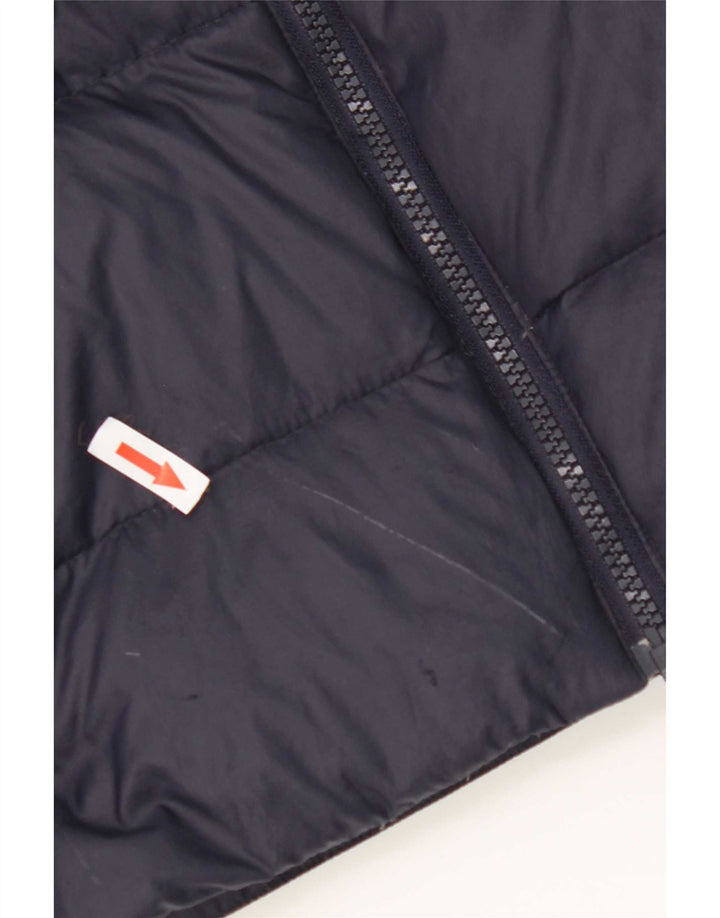 Fred Perry Mens Hooded Padded Jacket UK 44 2XL Navy Blue Nylon