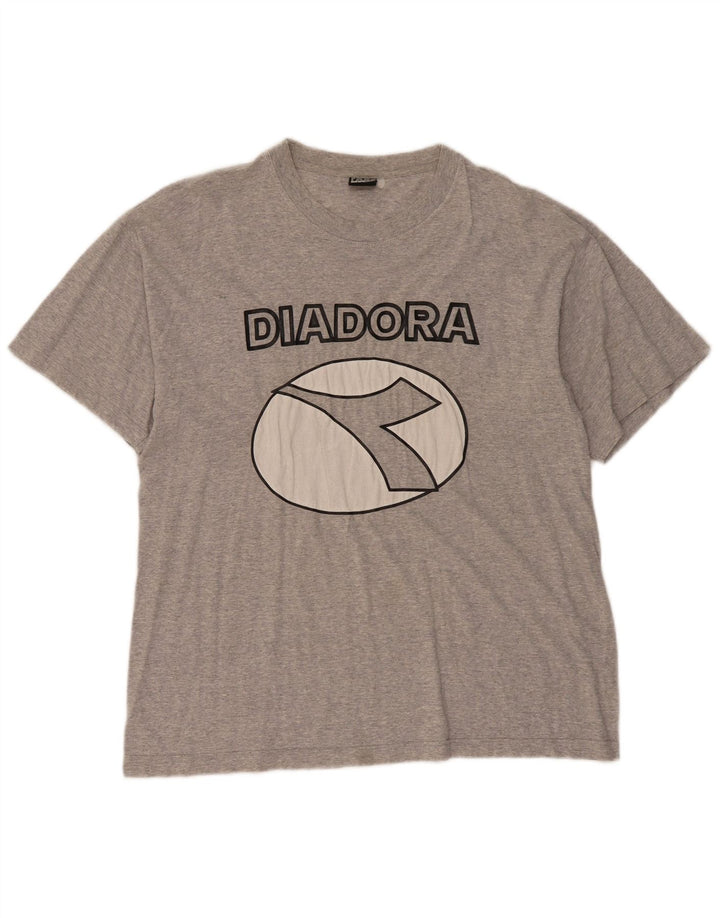 Diadora Mens Graphic T-Shirt Top Large Grey