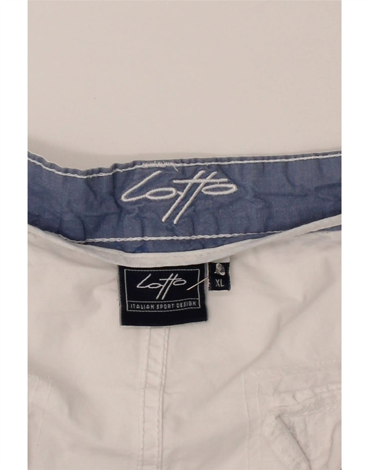 LOTTO Mens Cargo Shorts XL W38  White Cotton Vintage Lotto and Second-Hand Lotto from Messina Hembry 