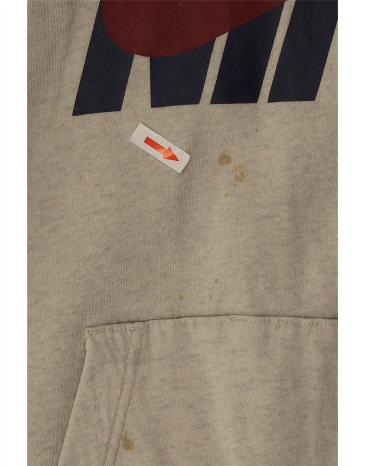 Nike Mens Graphic Hoodie Jumper Small Grey Cotton