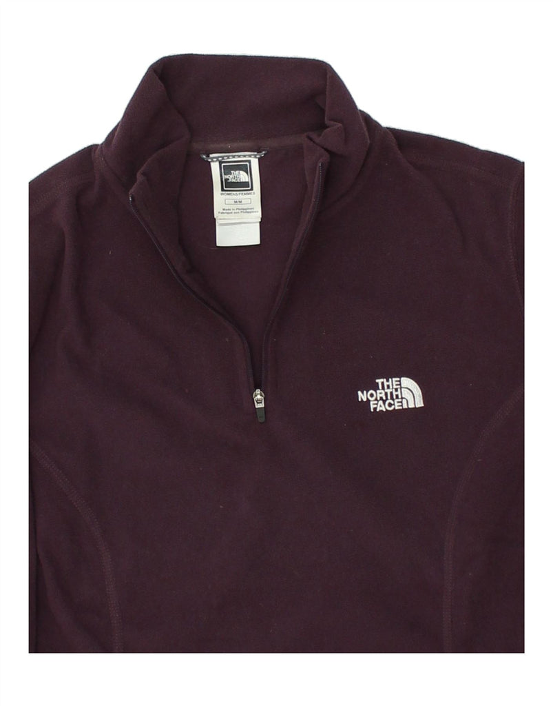 THE NORTH FACE Womens Zip Neck Fleece Jumper UK 14 Medium Burgundy | Vintage The North Face | Thrift | Second-Hand The North Face | Used Clothing | Messina Hembry 