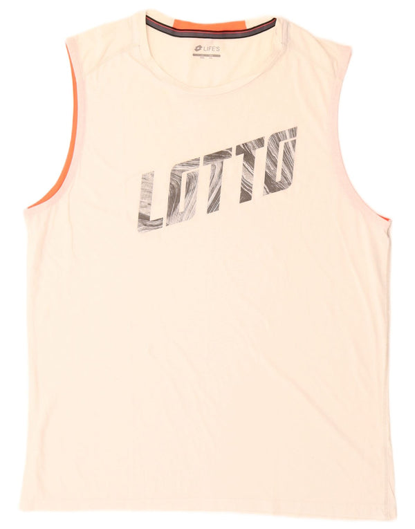 Lotto Mens Graphic Vest Top 2XL Off White