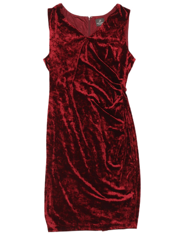 Adrianna Papell Womens Sleeveless Velvet Sheath Dress UK 16 Large Burgundy