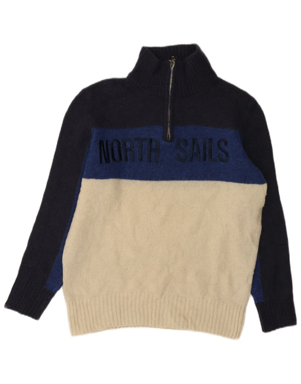 North Sails Womens Zip Neck Jumper Sweater UK 16 Large Navy Blue