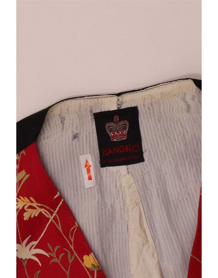 Vintage Mens Regular Waistcoat Small Red Floral