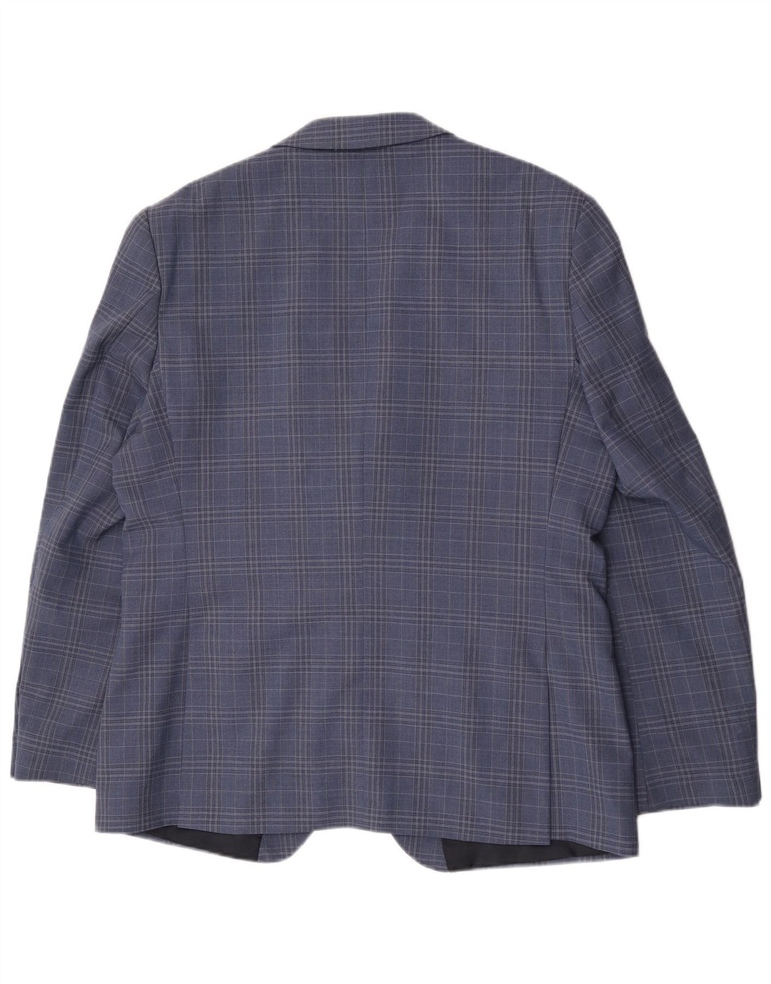 Ben Sherman Mens 2 Button Blazer Jacket UK 44 2XL Blue Check Wool
