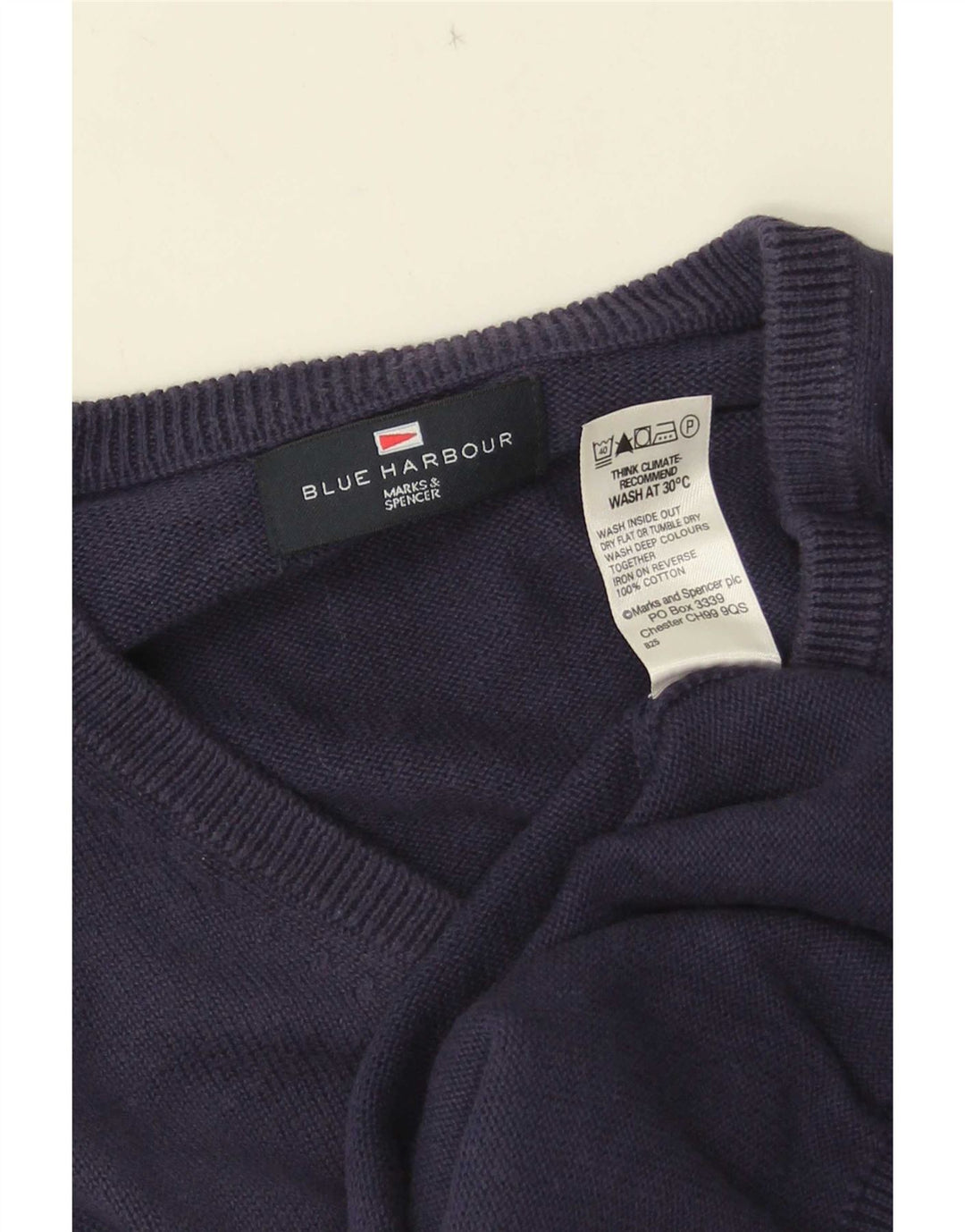 Marks & Spencer Mens Blue Harbour Vest Tank Top Large Navy Blue Cotton