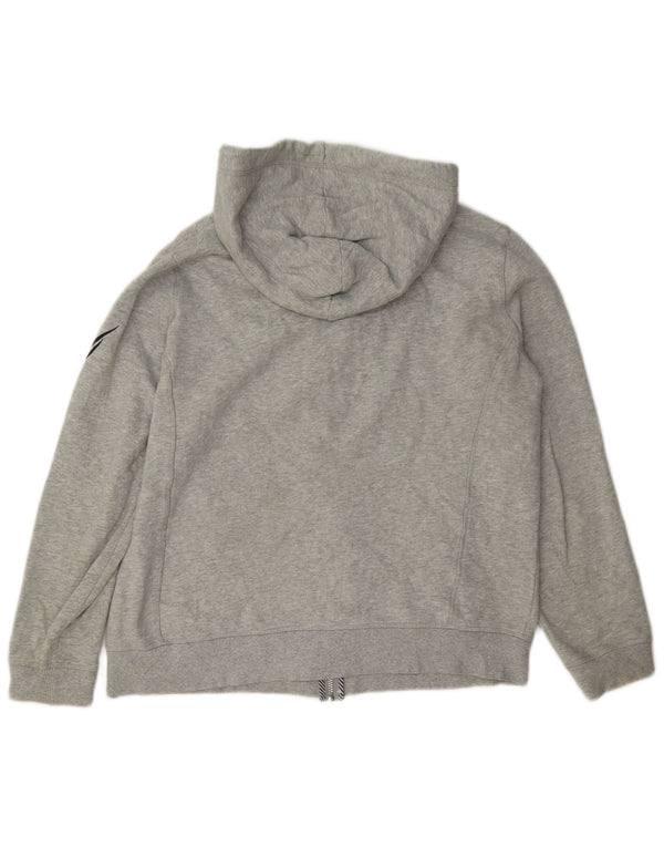 Nautica Womens Graphic Zip Hoodie Sweater UK 16 Large Grey Cotton