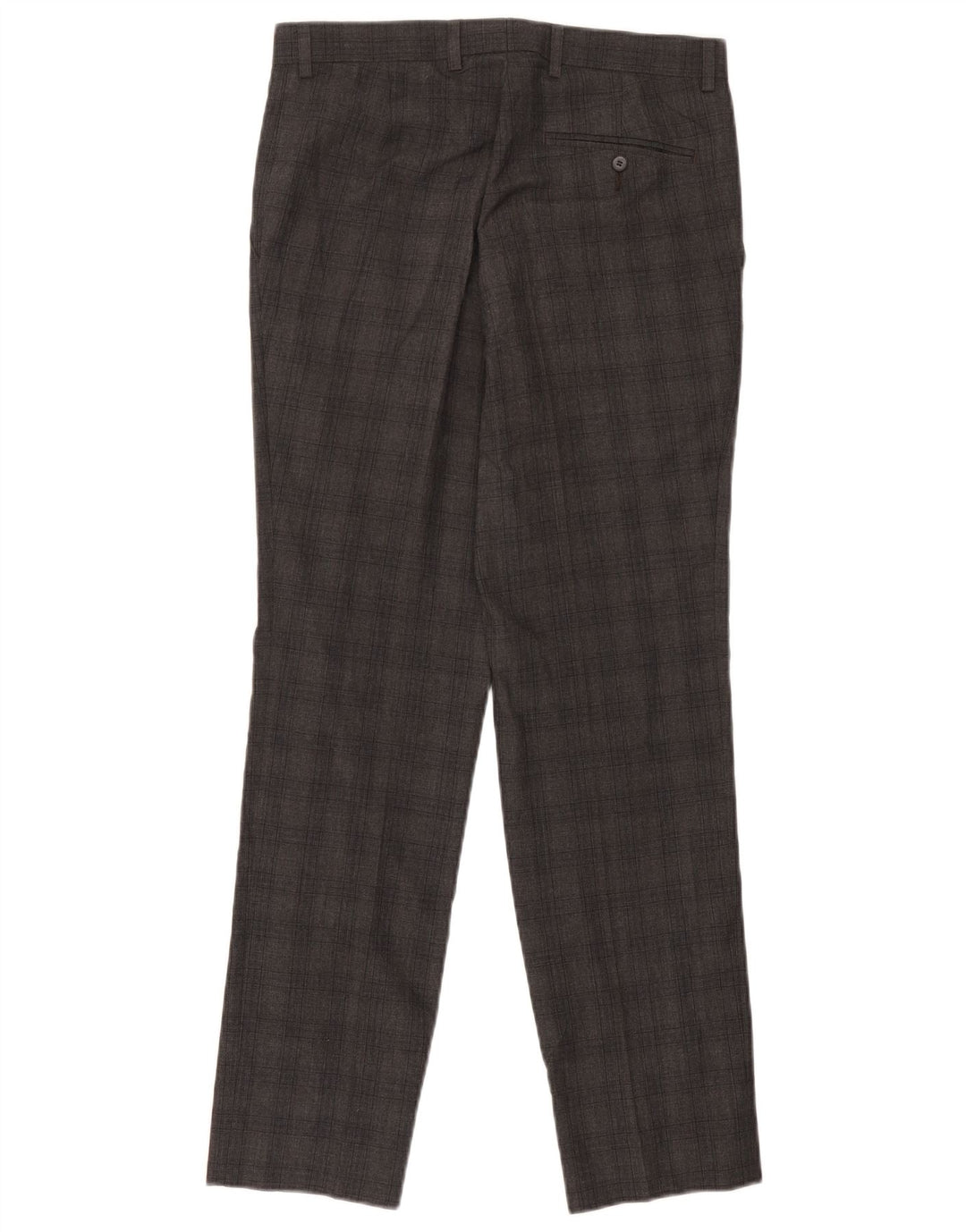 Marks & Spencer Mens Slim Suit Trousers W30 L31 Grey Check Polyester