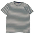 PENGUIN Womens T-Shirt Top UK 14 Medium Blue Striped Cotton