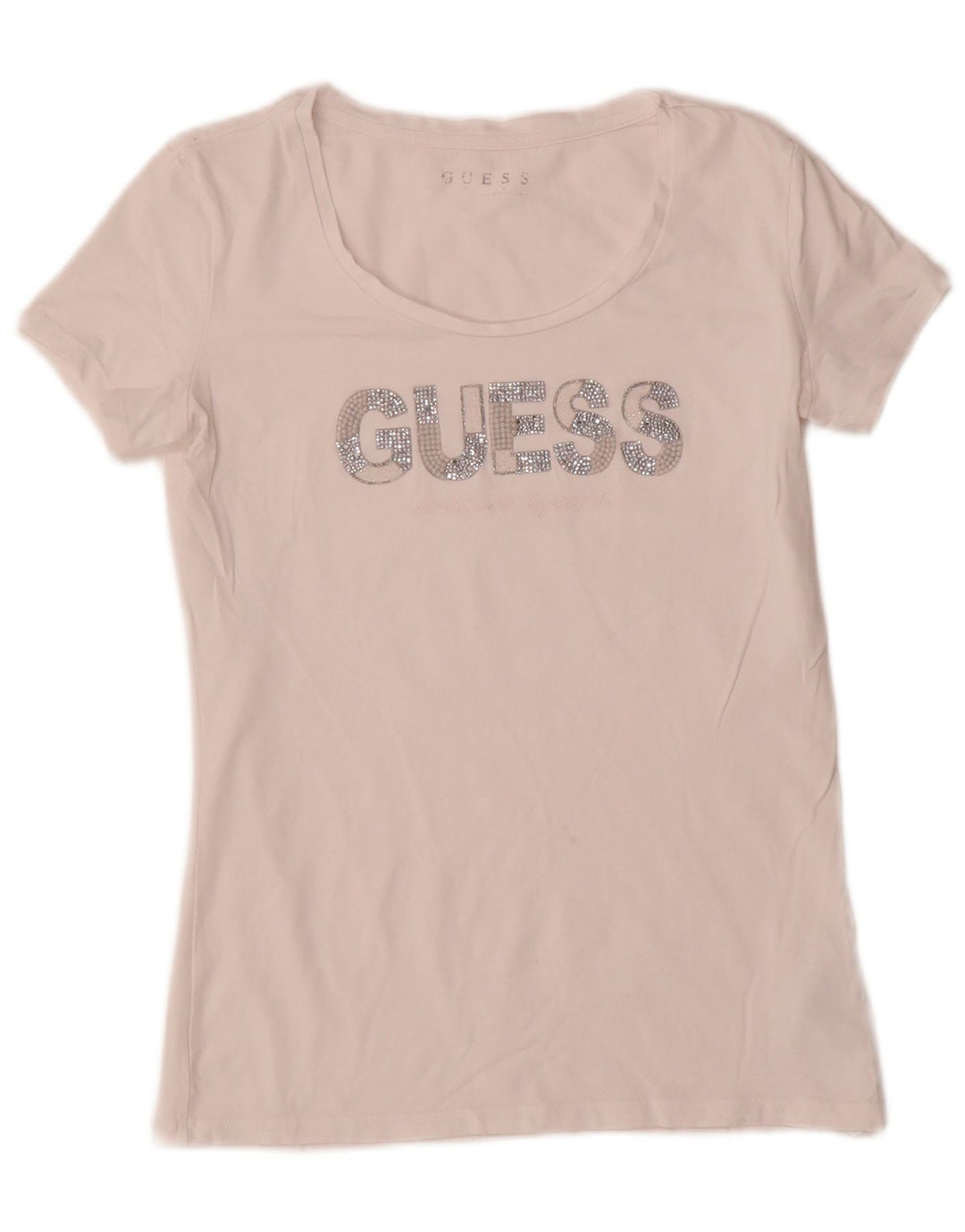 Guess Womens Graphic T-Shirt Top UK 8 Small White Cotton