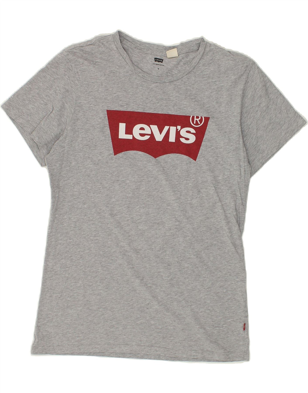 LEVI'S Womens Graphic T-Shirt Top UK 14 Medium Grey Cotton | Vintage Levi's | Thrift | Second-Hand Levi's | Used Clothing | Messina Hembry 