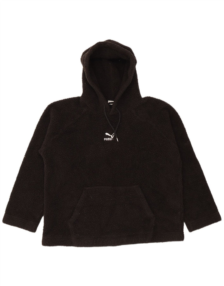Puma Mens Hooded Fleece Jumper Medium Black Polyester