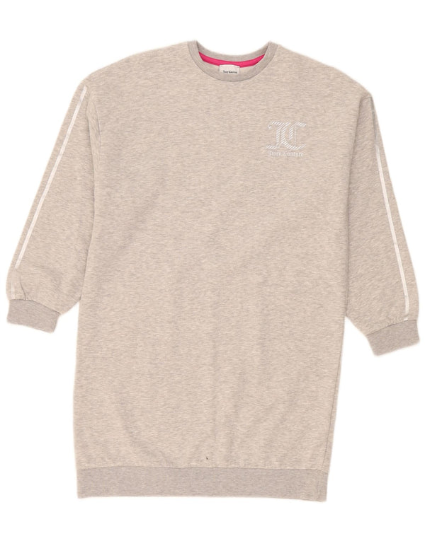 Juicy Couture Womens Graphic Jumper Dress UK 12 Medium Grey Flecked