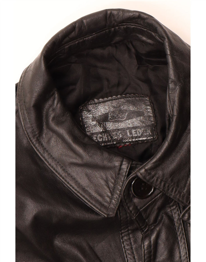 VINTAGE Mens Leather Jacket UK 36 Small Black Leather Vintage Vintage and Second-Hand Vintage from Messina Hembry 