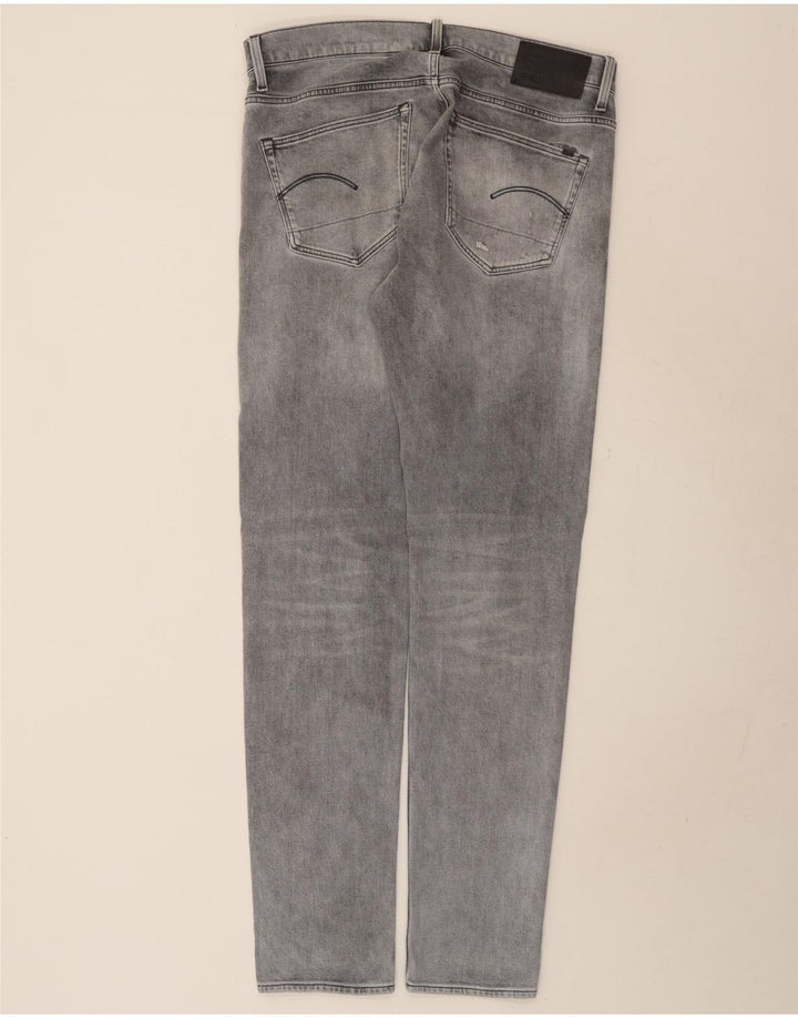 G-Star Mens 3301 Distressed Slim Jeans W36 L36 Grey Cotton
