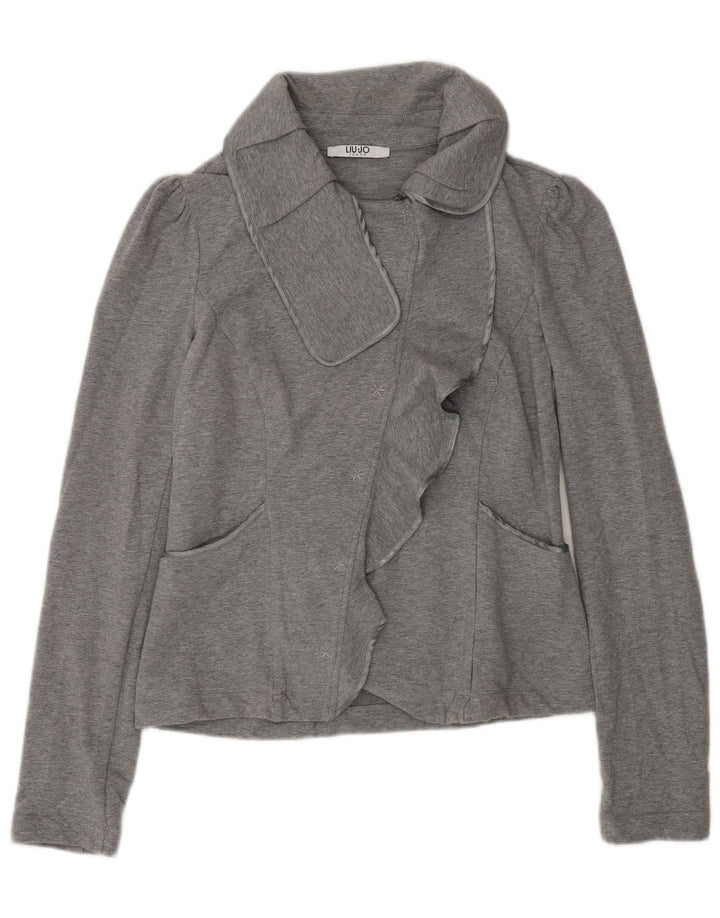 Liu Jo Womens Cardigan Top UK 12 Medium Grey Cotton