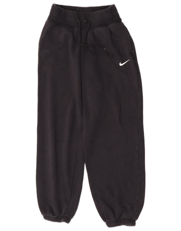 Nike Womens Loose Fit Tracksuit Trousers Joggers UK 10 Small  Black Cotton