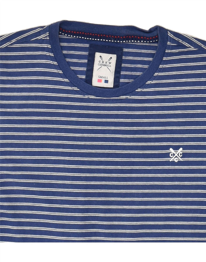 CREW CLOTHING Mens T-Shirt Top Small Navy Blue Striped Cotton | Vintage Crew Clothing | Thrift | Second-Hand Crew Clothing | Used Clothing | Messina Hembry 