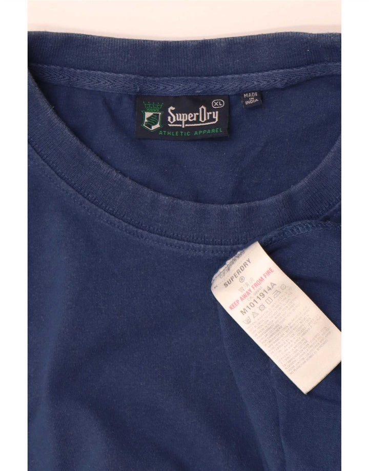 Superdry Mens Graphic T-Shirt Top Medium Blue Cotton