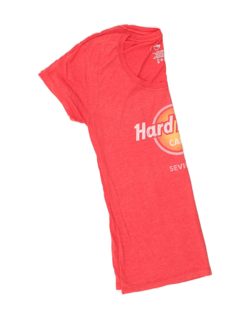 HARD ROCK CAFE Womens Seville Graphic T-Shirt Top UK 16 Large Red Cotton | Vintage Hard Rock Cafe | Thrift | Second-Hand Hard Rock Cafe | Used Clothing | Messina Hembry 