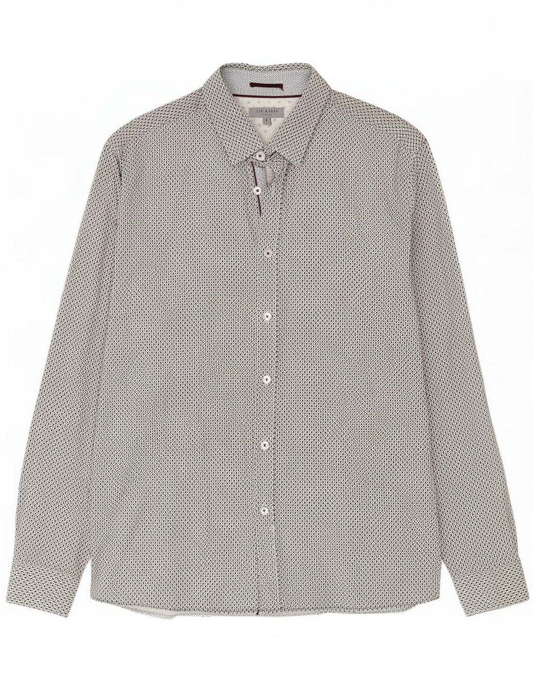 Ted Baker Mens Shirt Size 5 XL Black Geometric Cotton