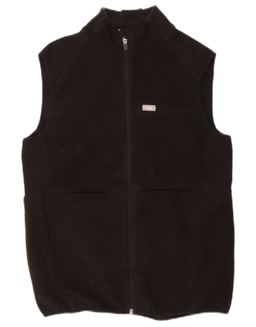 FIGS Womens Fleece Gilet UK 10 Small Black Polyester