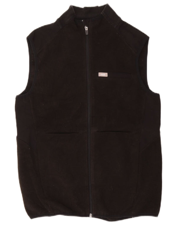 FIGS Womens Fleece Gilet UK 10 Small Black Polyester