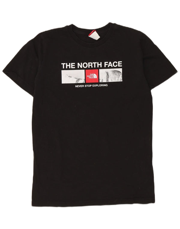 The North Face Boys Graphic T-Shirt Top 14-15 Years XL Black Cotton