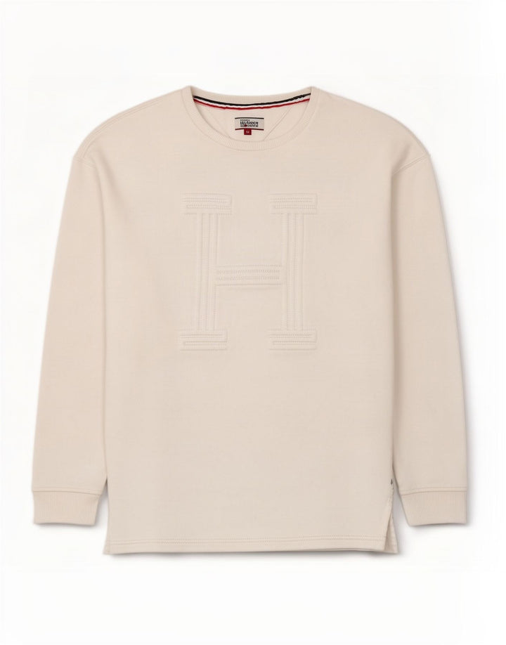 Tommy Hilfiger Mens Graphic Sweatshirt Jumper Medium White Cotton