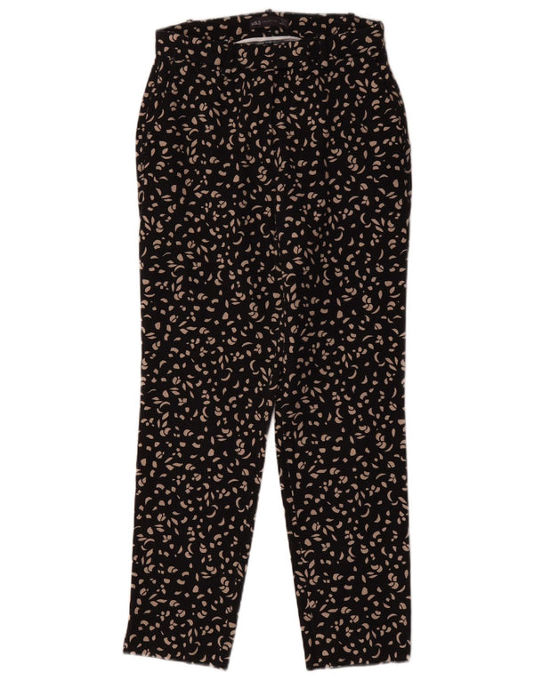 Marks & Spencer Womens Chino Trousers UK 8 Small W26 L27 Black Paisley