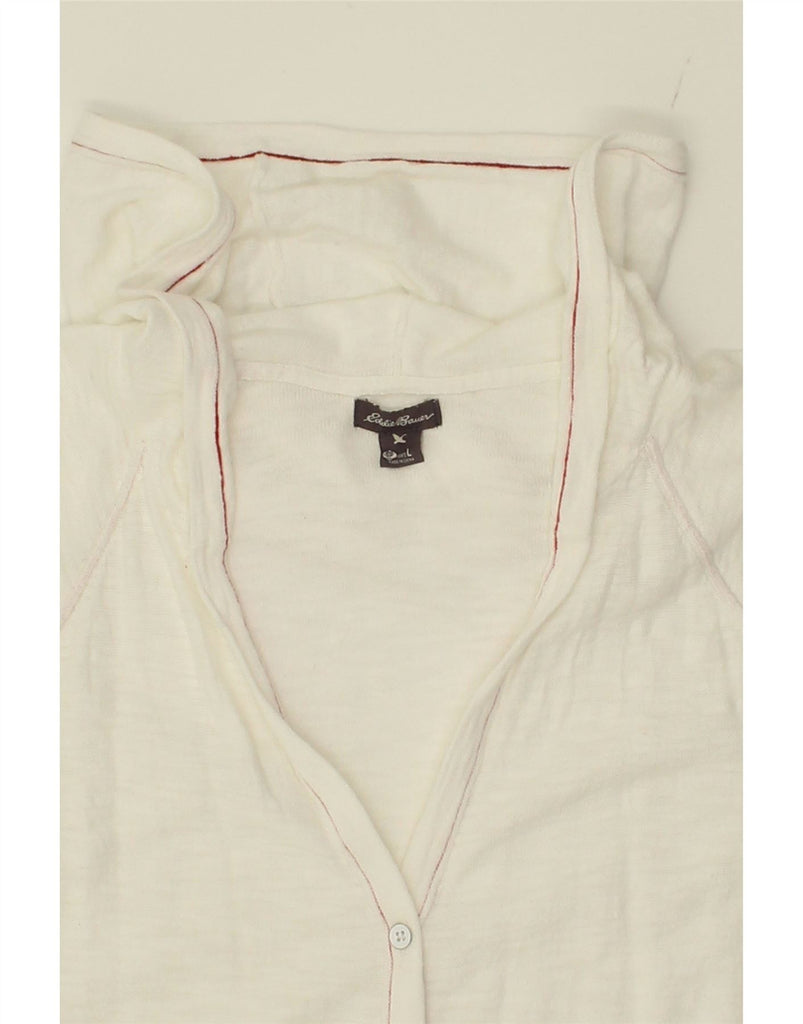 EDDIE BAUER Girls Hooded Longline Cardigan Sweater 11-12 Years Large White Vintage Eddie Bauer and Second-Hand Eddie Bauer from Messina Hembry 