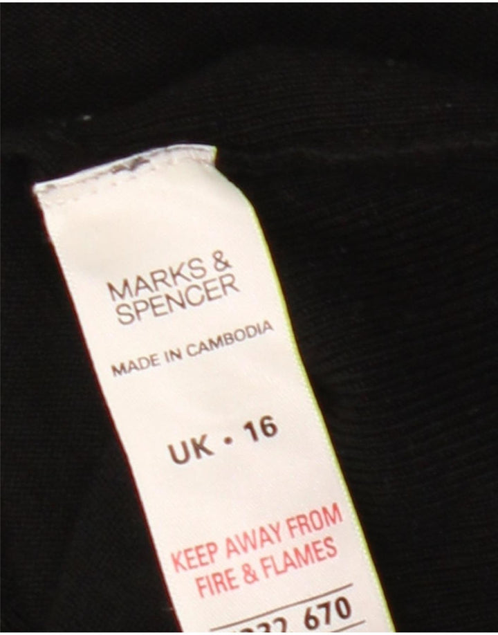 Marks & Spencer Womens Cardigan Sweater UK 16 Large  Black Viscose