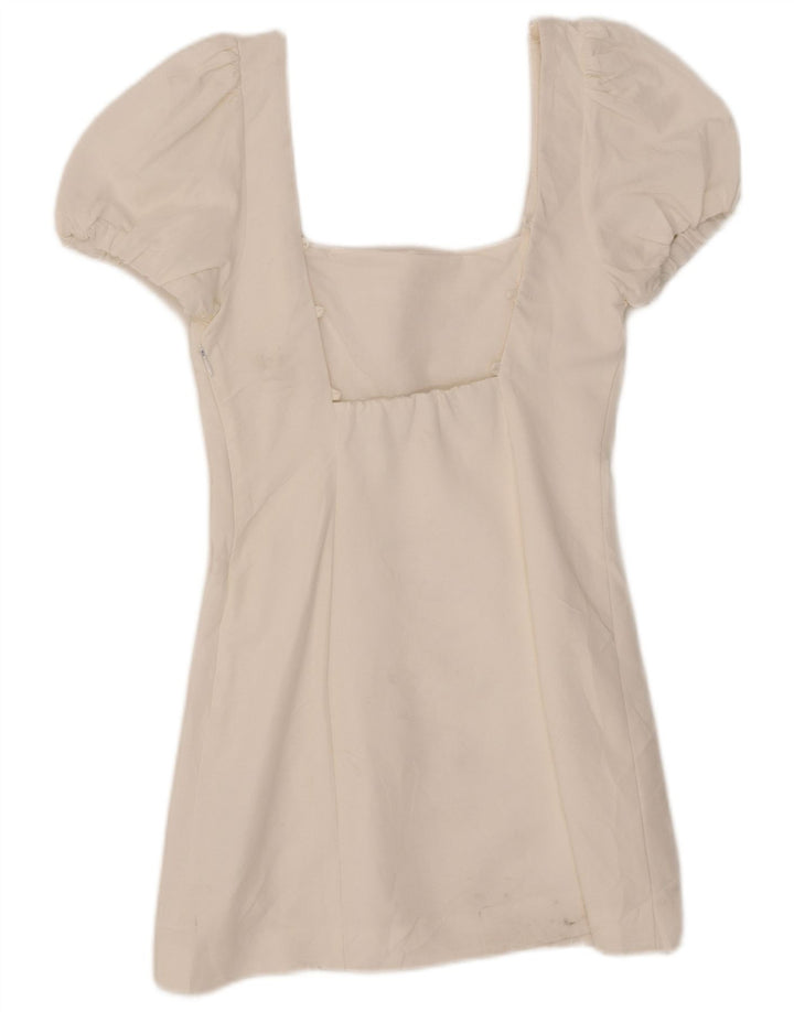 Zara Womens Sheath Dress UK 8 Small White Viscose