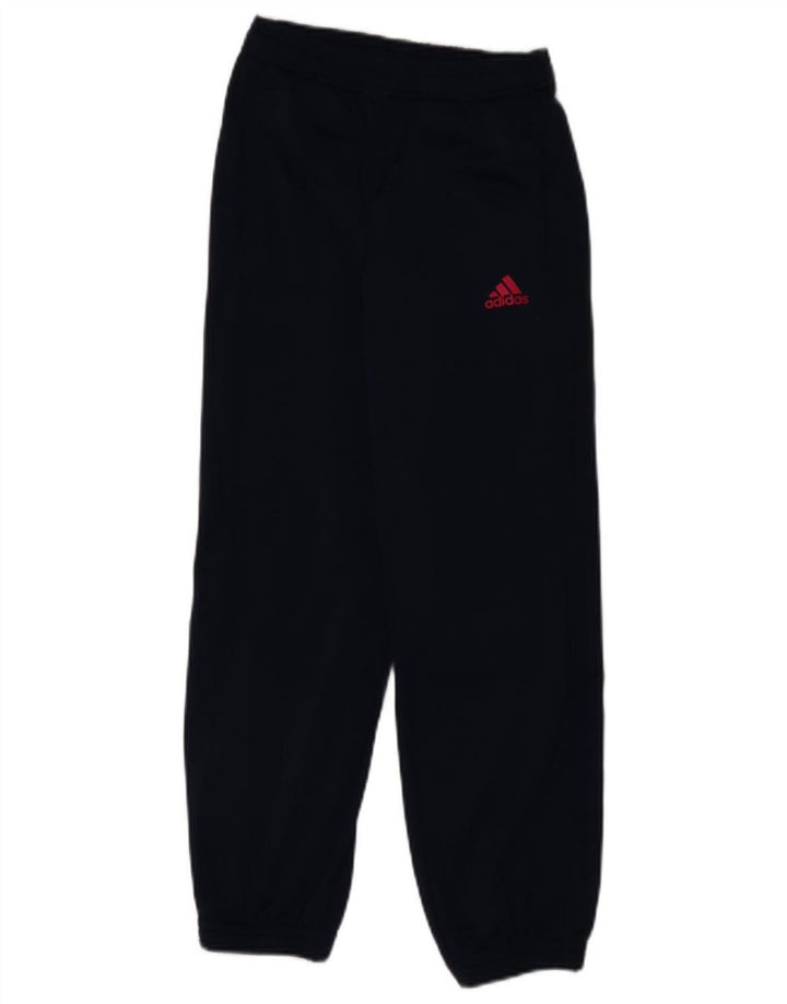 Adidas Boys Tracksuit Trousers Joggers 11-12 Years Navy Blue Polyester