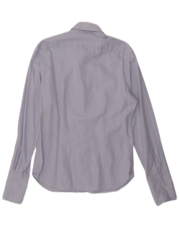 Dkny Mens Slim Fit Formal Shirt Size 15 1/2 Medium Blue Check