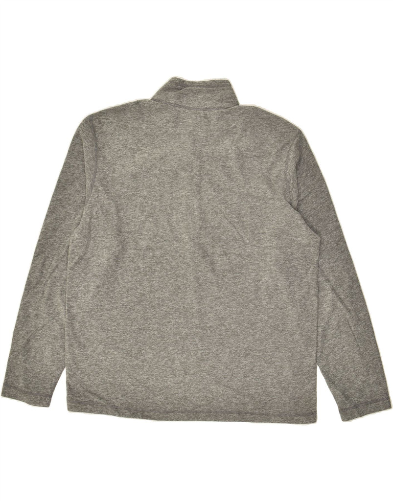 EDDIE BAUER Mens Zip Neck Fleece Jumper Large Grey Flecked Polyester | Vintage Eddie Bauer | Thrift | Second-Hand Eddie Bauer | Used Clothing | Messina Hembry 