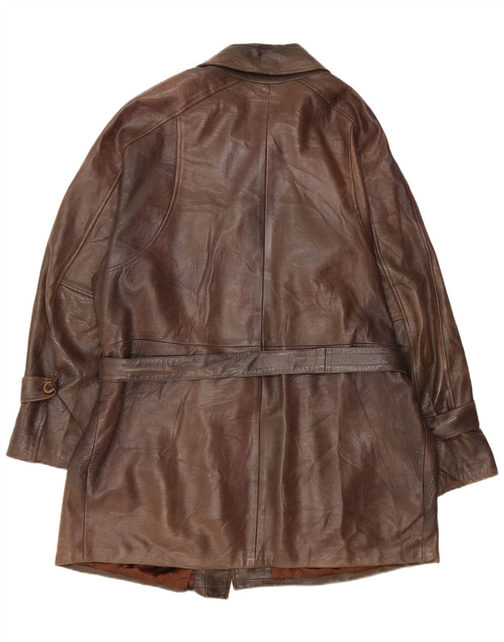 Vintage Mens Leather Jacket UK 42 XL Brown Leather