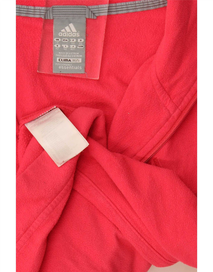 Adidas Womens Fleece Jacket UK 16 Large  Red Polyester