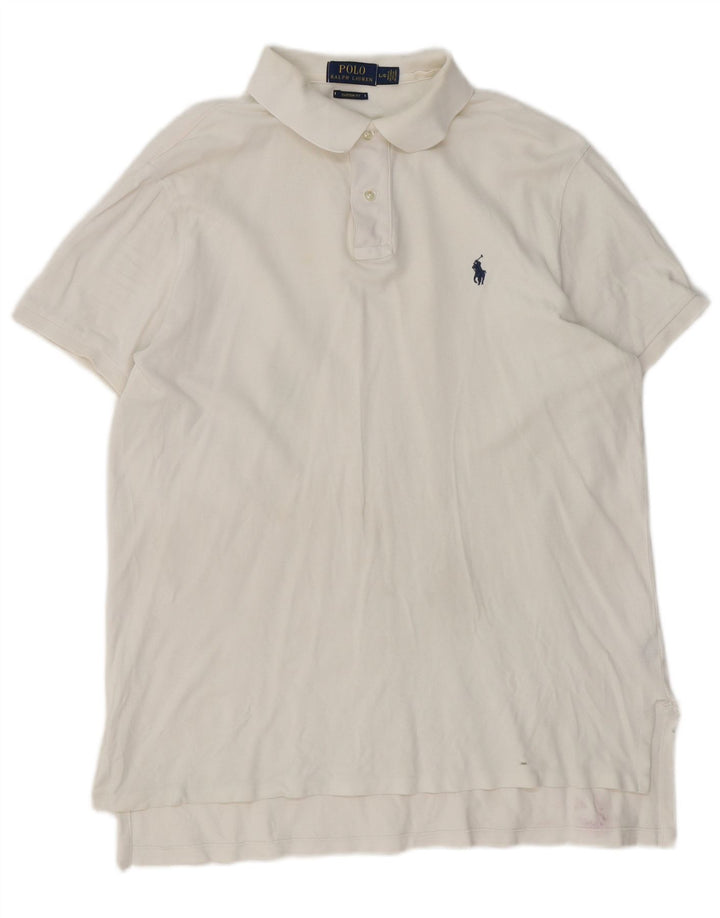 Polo Ralph Lauren Mens Custom Fit Shirt Large White Cotton