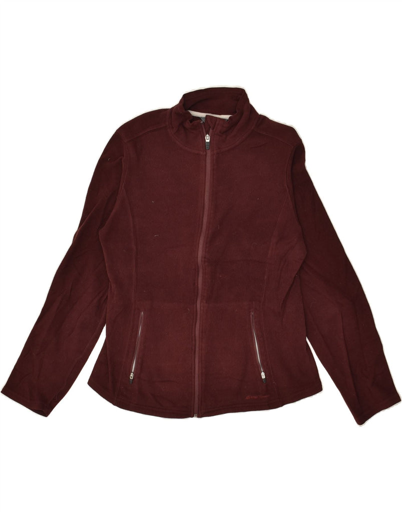 EDDIE BAUER Womens Fleece Jacket UK 12 Medium Burgundy Polyester | Vintage Eddie Bauer | Thrift | Second-Hand Eddie Bauer | Used Clothing | Messina Hembry 