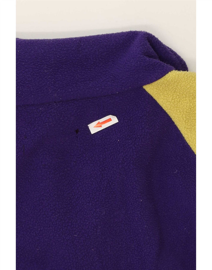 Vintage Mens Fleece Jacket UK 42 XL Purple Colourblock Polyester