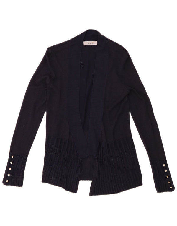Marks & Spencer Womens Open Cardigan Sweater UK 8 Small Navy Blue Viscose